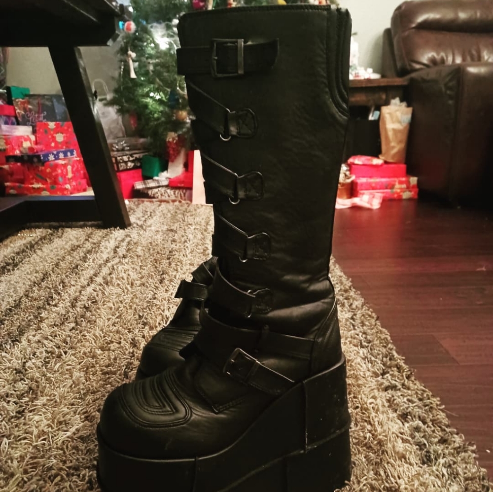 Demonia leather boots size 12